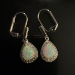 Opal Stone Teardrop Earrings